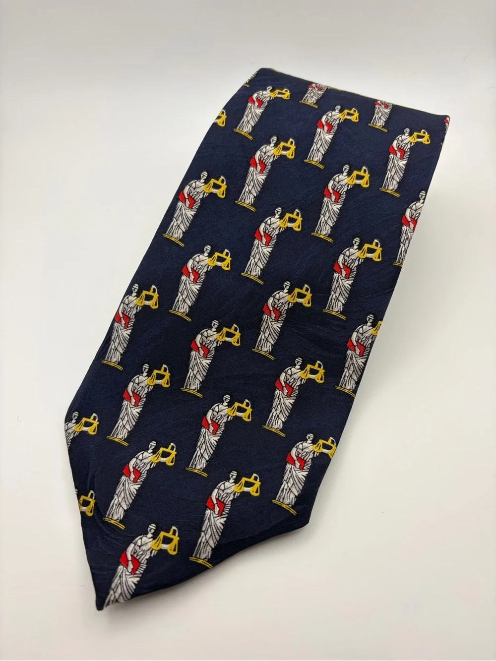 Museum Artifacts Silk Tie Lady Justice Scales Lawyer Legal Novelty USA